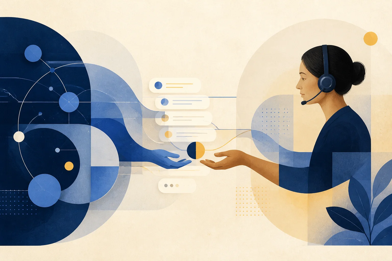 Contexto de uma conversa passando da inteligência artificial para uma atendente